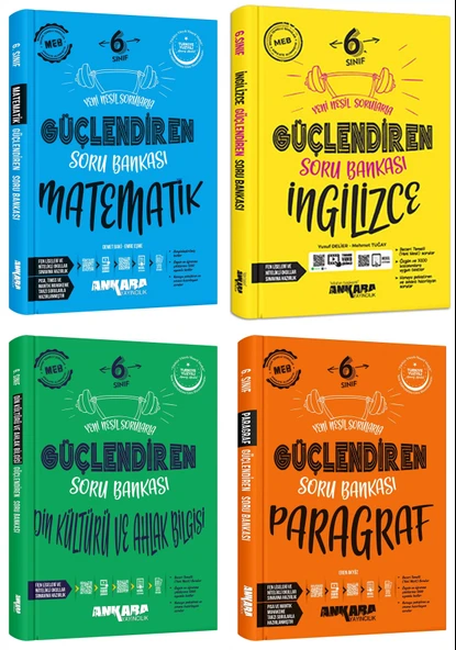 Ankara 2025 6. Sınıf Matematik + İngilizce + Din Kültürü + Paragraf Güçlendiren Soru Seti 4 Kitap Güncel Müfredat ürün görseli