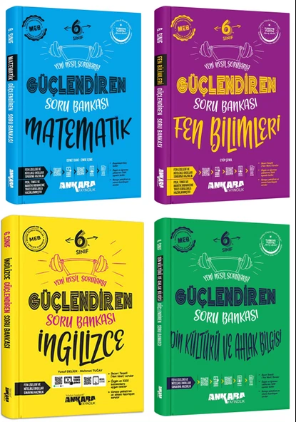 Ankara 2025 6. Sınıf Matematik + Fen Bilgisi + İngilizce + Din Kültürü Güçlendiren Soru Seti 4 Kitap Güncel Müfredat ürün görseli