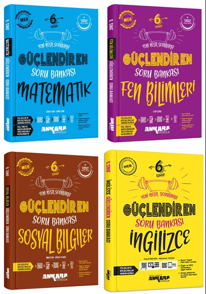 Ankara 2025 6. Sınıf Matematik + Fen Bilgisi + Sosyal + İngilizce Güçlendiren Soru Seti 4 Kitap Güncel Müfredat ürün görseli