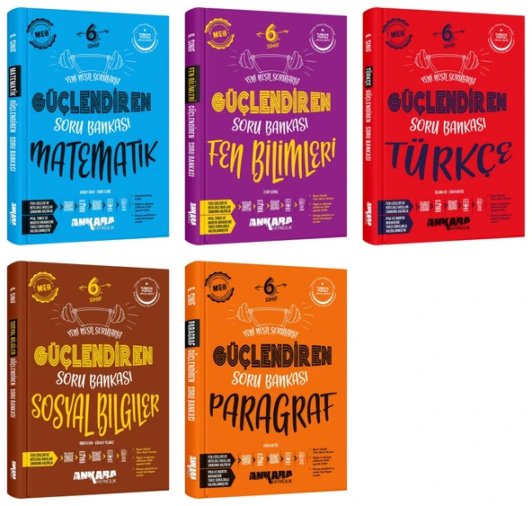 Ankara 2025 6. Sınıf Matematik + Fen Bilgisi + Türkçe + Sosyal Bilgiler + Paragraf Güçlendiren Soru Seti 5 Kitap Güncel Müfredat ürün görseli