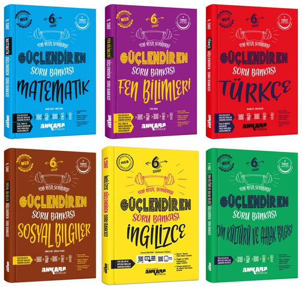 Ankara 2025 6. Sınıf Matematik + Fen Bilgisi + Türkçe + Sosyal Bilgiler + İngilizce + Din Kültürü Güçlendiren Soru Seti 6 Kitap Güncel Müfredat ürün görseli