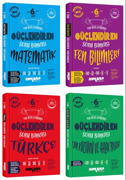 Ankara 2025 6. Sınıf Matematik + Fen Bilgisi + Türkçe + Din Kültürü Güçlendiren Soru Seti 4 Kitap Güncel Müfredat ürün görseli