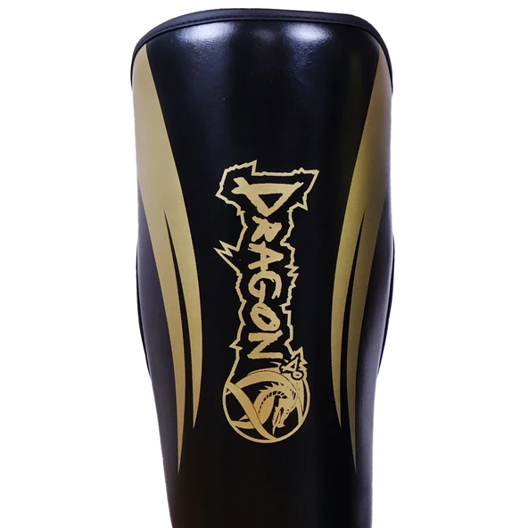 DragonDo 40716-P Kaval Ayak Koruyucu Siyah Gold Kick Boks Kaval Koruyucu - Resim 6