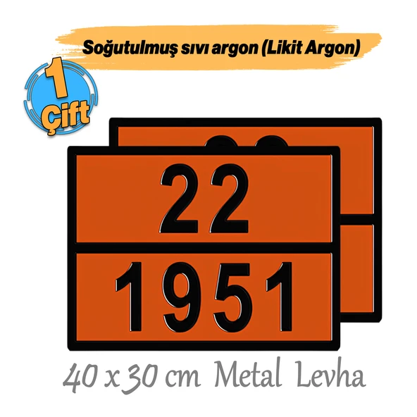Metal 40x30 cm Levha (1 Çift) Soğutulmuş sıvı argon (Likit Argon) Gaz Taşıma Uyarısı Tır Lojistik - Resim 4