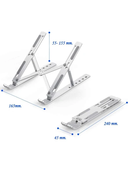 Çelik Katlanabilir Ayarlı Dizüstü Laptop Notebook Standı A12 - 3