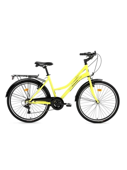 BİSAN SMILE BAYAN ŞEHİR BİSİKLETİ 44CM V 28 JANT 7 VİTES SARI SİYAH ürün görseli