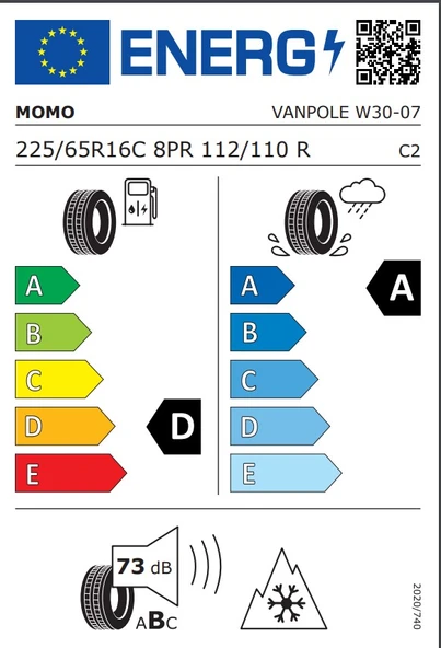 Momo 225/65 R16 112/110H VAN Pole W-30 Kış Lastiği ( Üretim Yılı: 2025 ) - 4