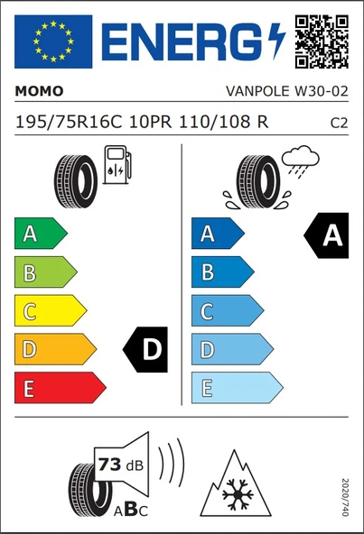 Momo 195/75 R16 110/108H VAN Pole W-30 Kış Lastiği ( Üretim Yılı: 2025 ) - 4