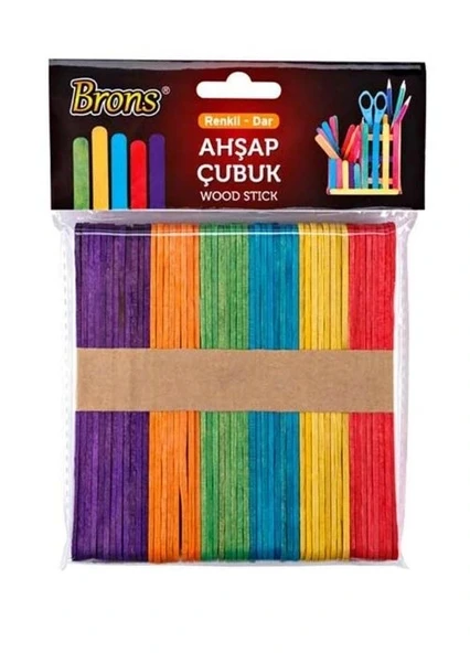 BRONS RENKLİ GENİŞ AHŞAP ÇUBUK 50 Lİ ürün görseli