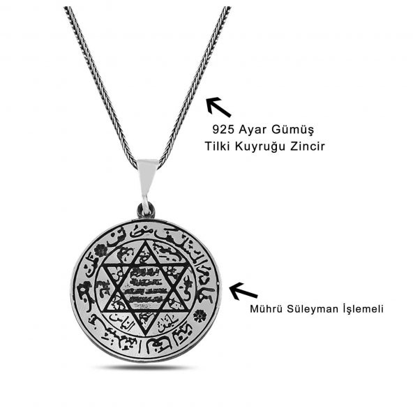 Düz Davut Yıldızı 60 cm 925 Gümüş Kolye - Resim 2