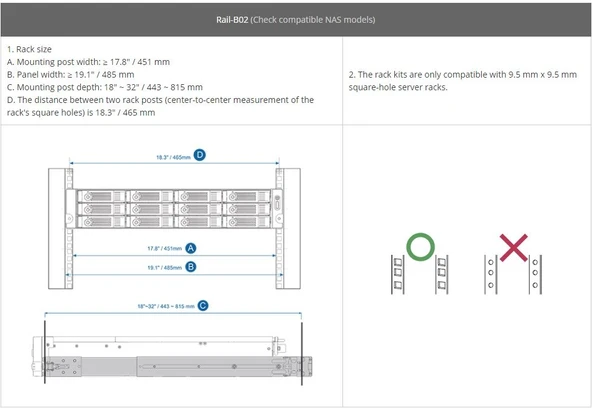 QNAP RAIL-B02 RACK TİPİ MODEL İÇİN RAY TAKIMI (RESMİ DİSTRİBÜTÖR GARANTİLİ) - 4