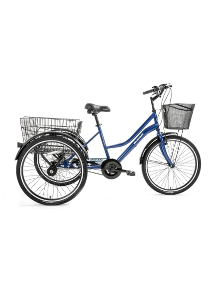 BİSAN PORTER ÜÇ TEKERLİ BİSİKLET 44CM V 24 JANT 3 VİTES LACİVERT BEYAZ ürün görseli