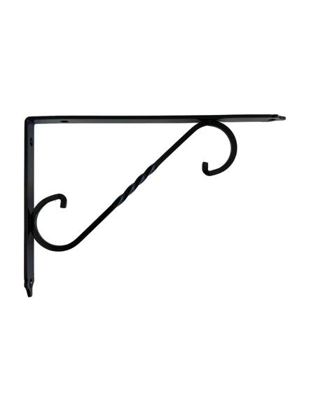Raf Altı Ferforje Demir Tutucu L Raf Demiri Duvar Sabitleyici(METAL)(SİYAH) Siyah 23CM X 15CM 23CM X 15CM - 1 ADET - Resim 6