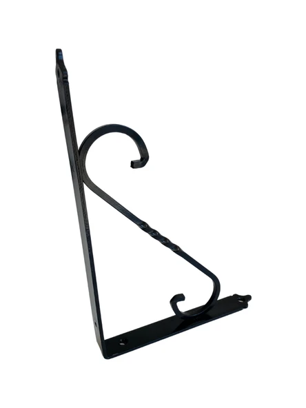 Raf Altı Ferforje Demir Tutucu L Raf Demiri Duvar Sabitleyici(METAL)(SİYAH) Siyah 19CM X 13.5CM 19CM X 13.5CM - 2 ADET - Resim 4