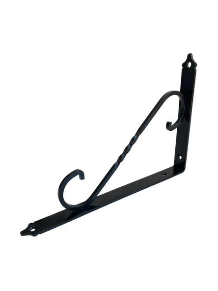 Raf Altı Ferforje Demir Tutucu L Raf Demiri Duvar Sabitleyici(METAL)(SİYAH) Siyah 19CM X 13.5CM 19CM X 13.5CM - 2 ADET - Resim 3