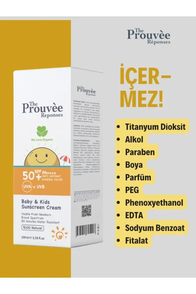THE PROUVEE REPONSES 50 SPF BEBEK ÇOCUK GÜNEŞ KREMİ 100ML - 4