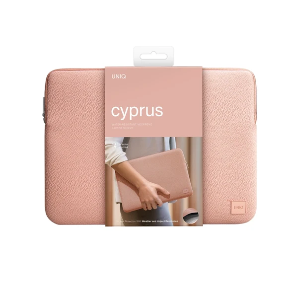 Uniq Cyprus Su Geçirmez Neopren Kumaş 14inç Laptop Çanta - Pembe - 3