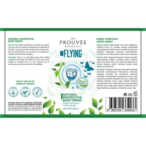 THE PROUVEE REPONSES FLYING DOĞAL KORUYUCU VÜCUT SPREYİ - 2