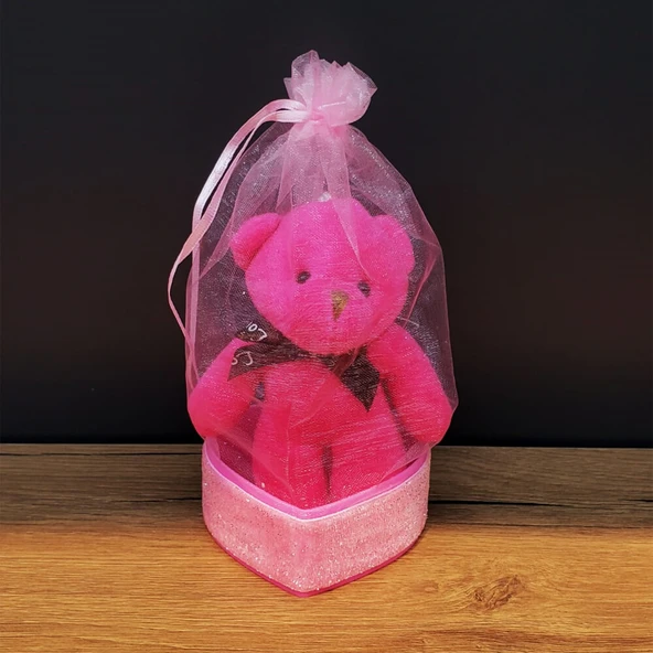 Pembe Hediyelik Kese İçinde Ayıcık ürün görseli