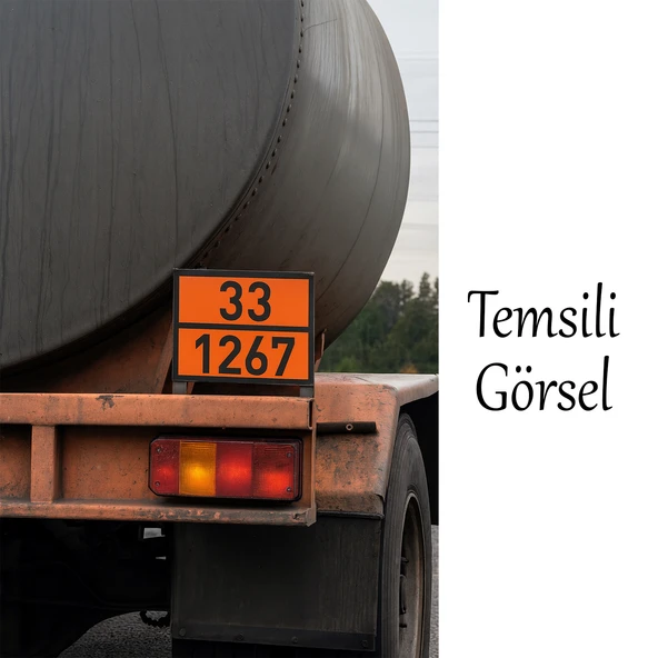 Metal 40x30 cm Levha (1 Çift) 33-1267 Akaryakıt Tehlikeli Madde Ham Petrol Taşımacılığı Yüksek Alev - Resim 4