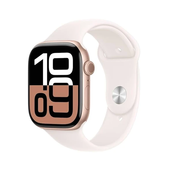 Apple Watch Series 10 GPS + Cellular 42mm Roze Altın Alüminyum Kasa + Bulut Pembesi Spor Kordon - S/M ürün görseli