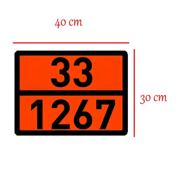 Metal 40x30 cm Levha (1 Çift) 33-1267 Akaryakıt Tehlikeli Madde Ham Petrol Taşımacılığı Yüksek Alev - Resim 2