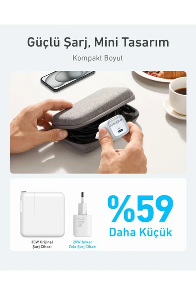 Anker Zolo 20W 1C Şarj Cihazı Beyaz - 6