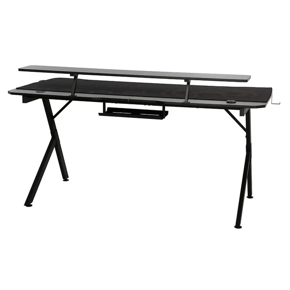 Ryze Castle Karbon Fiber RGB Gaming Masası - Siyah 160x80x76 cm - Resim 4