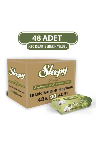 Sleepy Zeytinyağlı Islak Havlu 48x90 (4320 Yaprak) ürün görseli