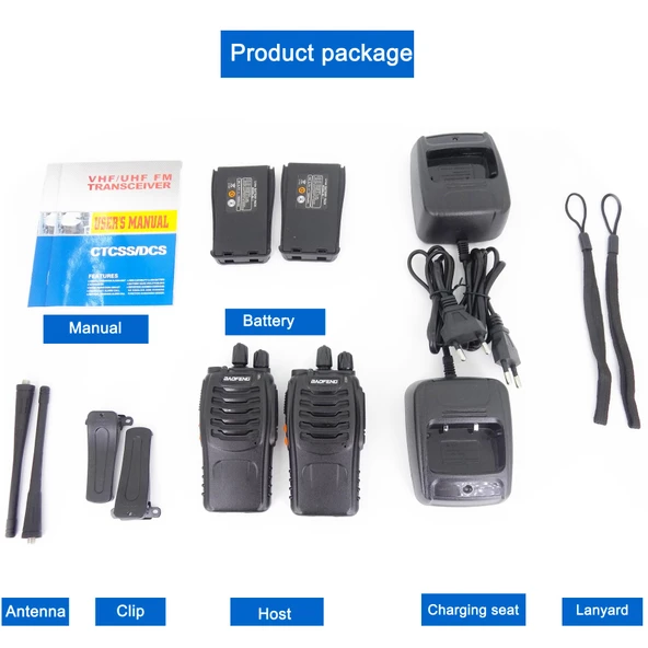 Valkyrie BF999S 5W VOX UHF/VHF CTCSS/DCS 2'li El Telsiz Seti Kulaklıklı - 7