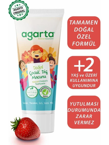 Agarta Doğal Florürsüz Çocuk Diş Macunu 75 ml - Resim 2