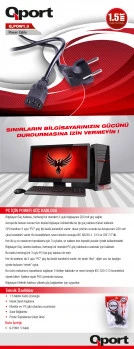 QPORT Q-POWY1.5 1.5 METRE PC POWER KABLOSU - 3
