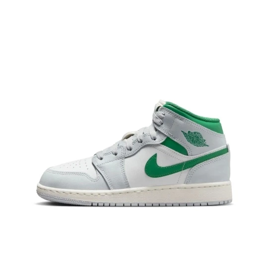 Air Jordan 1 Mid Gs Çocuk Beyaz Basketbol Ayakkabısı ürün görseli