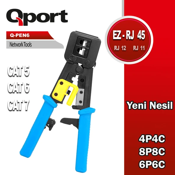QPORT Q-PEN6 YENİ NESİL EZ-RJ AĞ PENSESİ ürün görseli