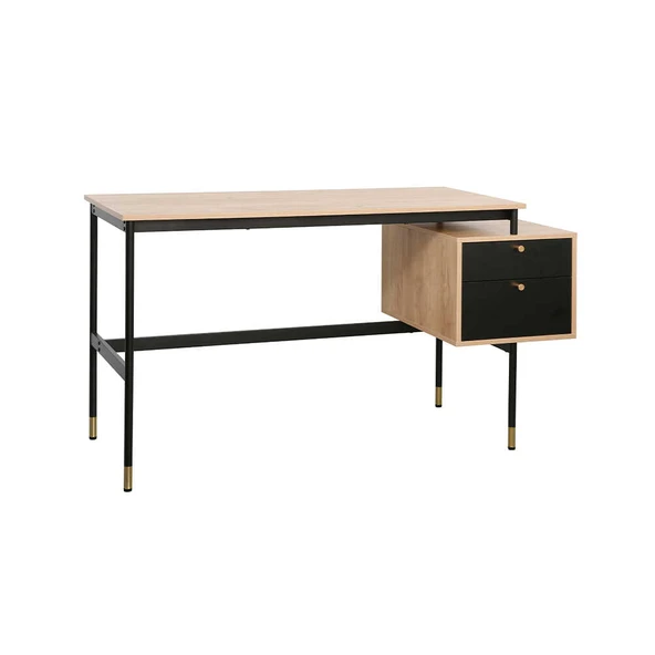 Madrid 2 Çekmeceli Çalışma MasasıCeviz-Siyah 137.5x54x76 cm ürün görseli