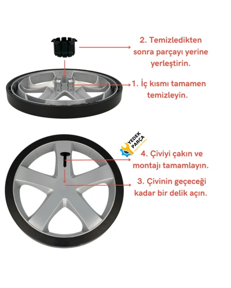 Philips Uyumlu Fc 9209 Marathon Süpürge Teker Tamir Kiti | Tekerlek İç Parçası ve Çivisi ürün görseli