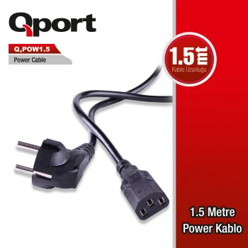 QPORT Q-POWY1.5 1.5 METRE PC POWER KABLOSU - 2