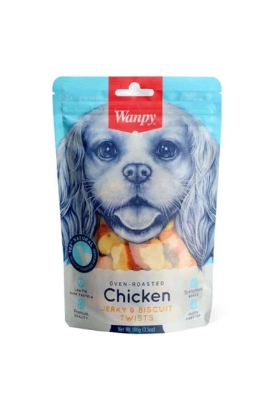 Wanpy Bisküvi Üzeri Tavuk Sargılı BA-04H Köpek Ödül 100 Gr - 1