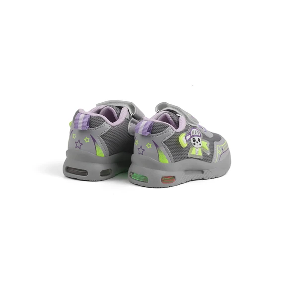 Unisex Bebe Buz Lila Figürlü Işıklı Cırtlı Sneaker Günlük Spor Ayakkabı - 2