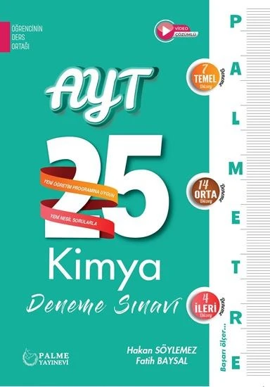 PALME YKS AYT KİMYA 25 DENEME SINAVI PALMETRE SERİSİ *YENİ*