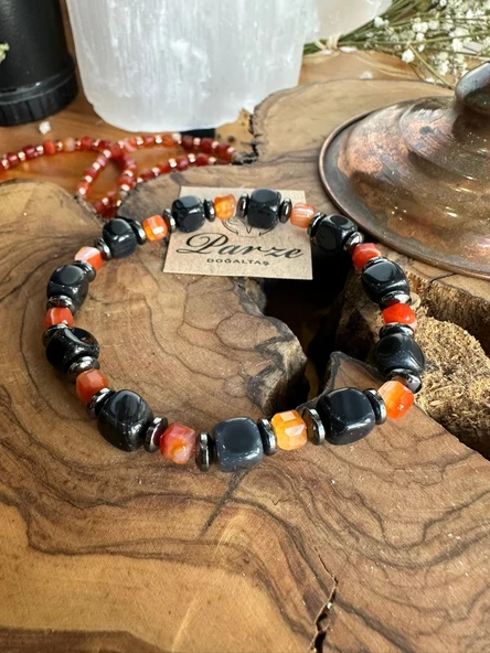 Küp Kesim Akik Doğaltaş Bileklik