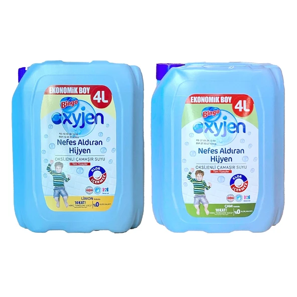 Bingo Oksijenli Çamaşır Suyu 4 lt Çam ve Limon 2 li ürün görseli
