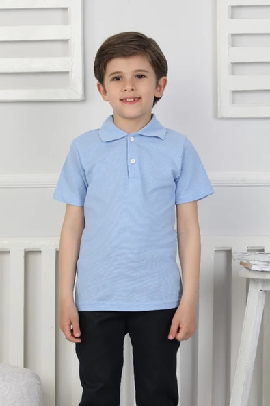 Erkek Çocuk %100 Pamuk Okul Tarz T-Shirt 5-13 Yaş 12273 - 4