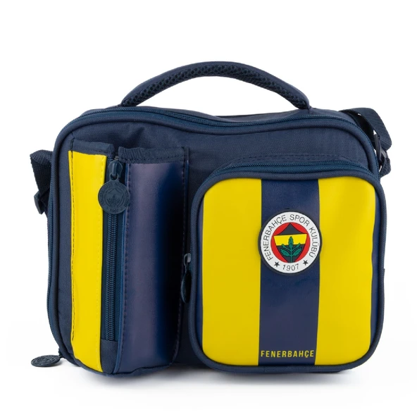 Fenerbahçe 2 Bölmeli Çubuklu Suni Deri Matara Cepli Beslenme Çantası (25758) - 1