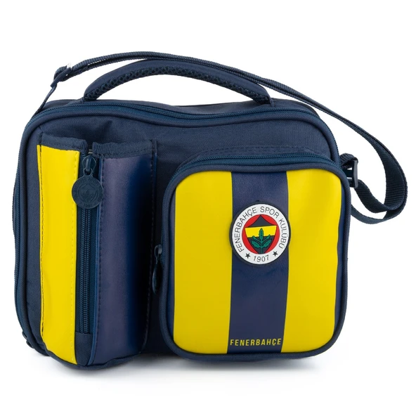 Fenerbahçe 2 Bölmeli Çubuklu Suni Deri Matara Cepli Beslenme Çantası (25758) - 3