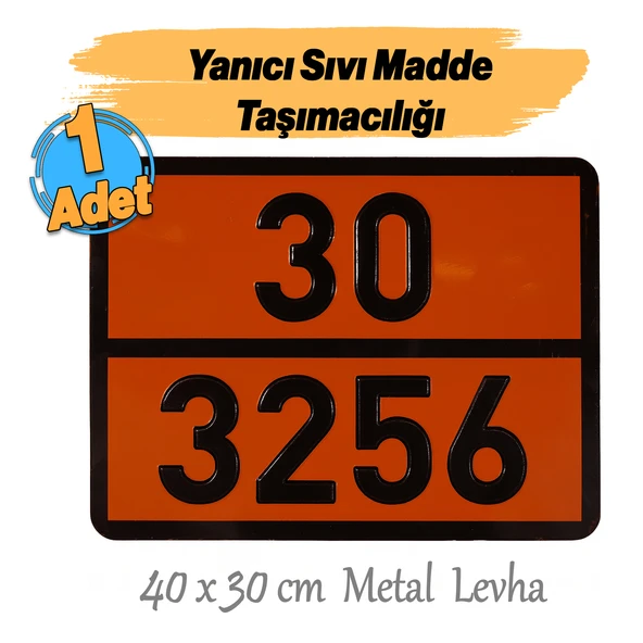 Metal 40x30 cm Levha (1 Adet) 30-3256 Yanıcı 60° Parlama Yapan Sıvılar Tehlikeli Madde Uyarısı - Resim 3