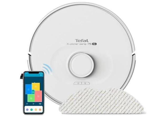 Tefal RG8577 X-Plorer Serie 75 S Mop Özellikli Beyaz Akıllı Robot Süpürge OUTLET Kutusuz (Sıfır Kondisyon)
