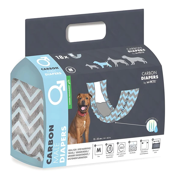 M-Pets Diapers Erkek Köpekler İçin M 18li Karbonlu Külot