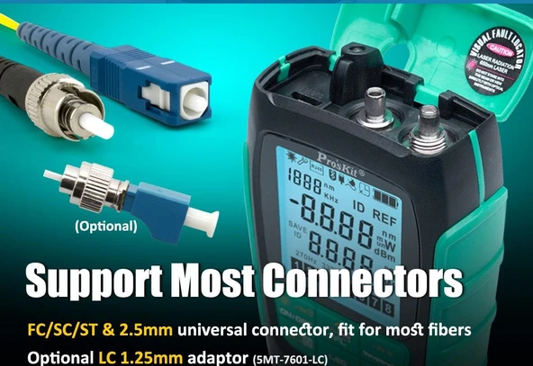 MT-7616 Fiber Optik Power Multimetre4 in 1 4 in 1, 30mW Output Self Calibration - Resim 6