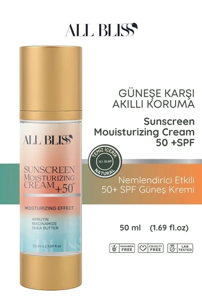 ALL BLİSS All Bliss SPF 50+ Nemlendirici Güneş Kremi 50 ml  Yüksek Korumalı  Yoğun Nemlendirici Güneş Bakımı ürün görseli 1